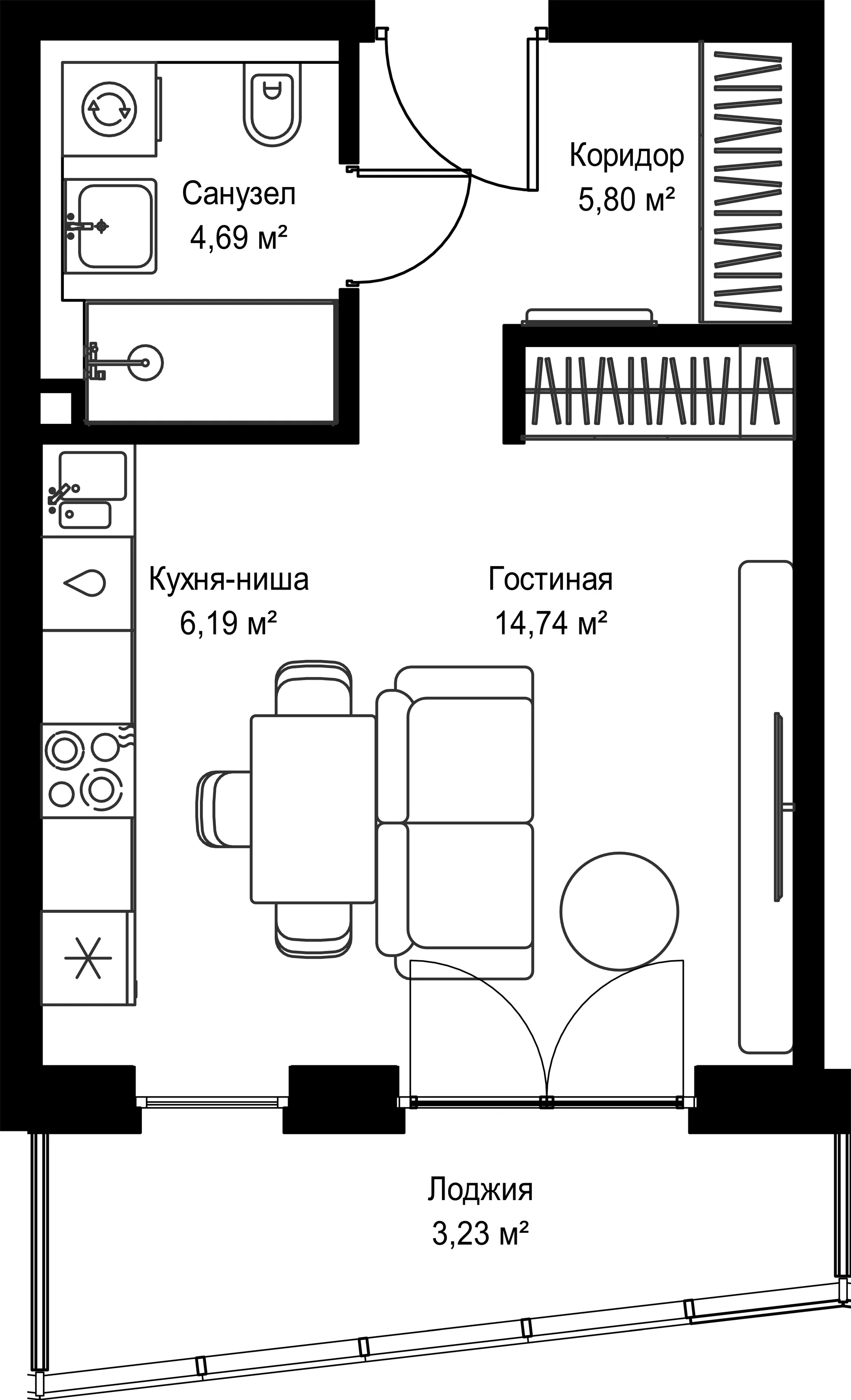 Планировка · Студия