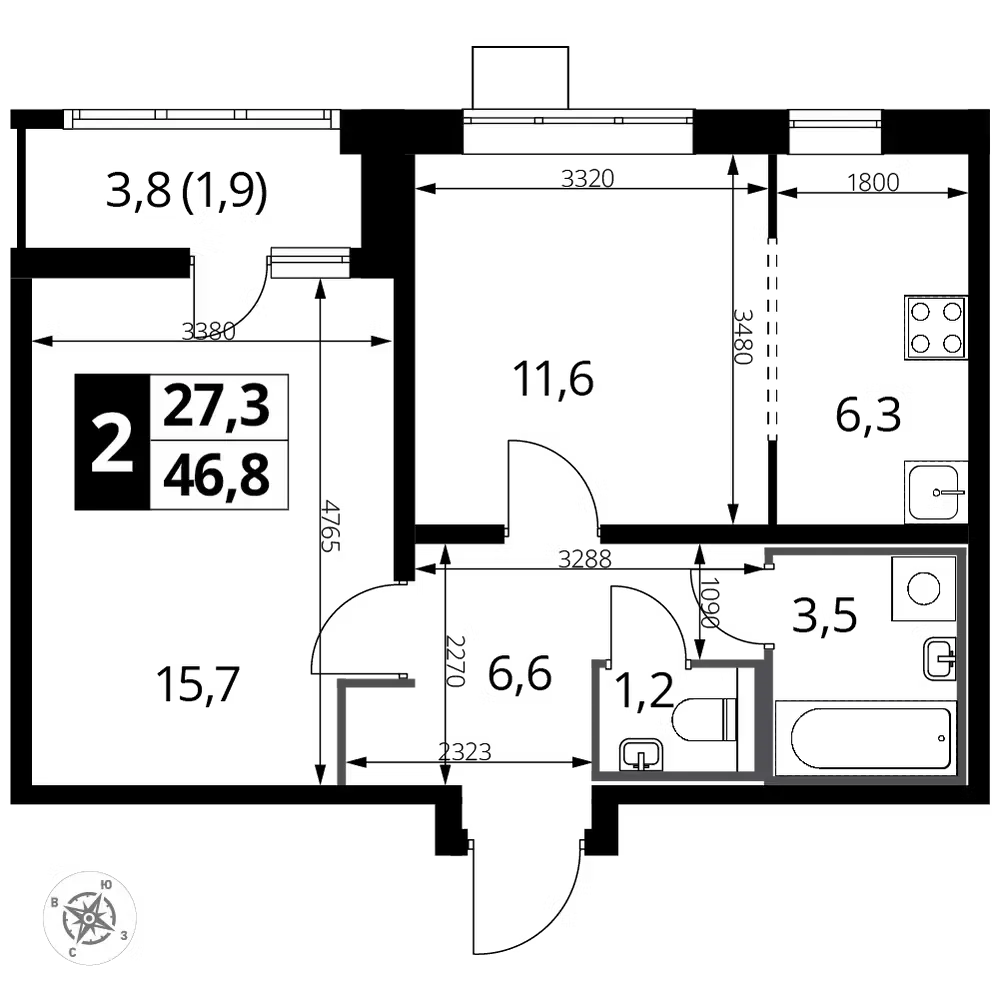 Планировка · 2E-комн.