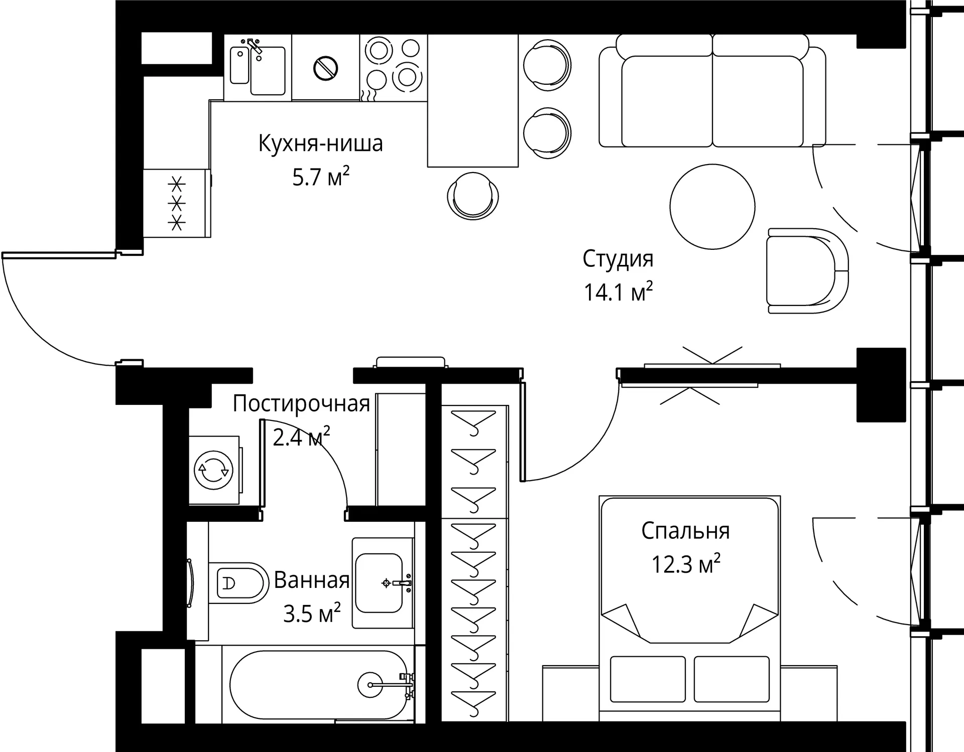 Планировка · 1-комн.