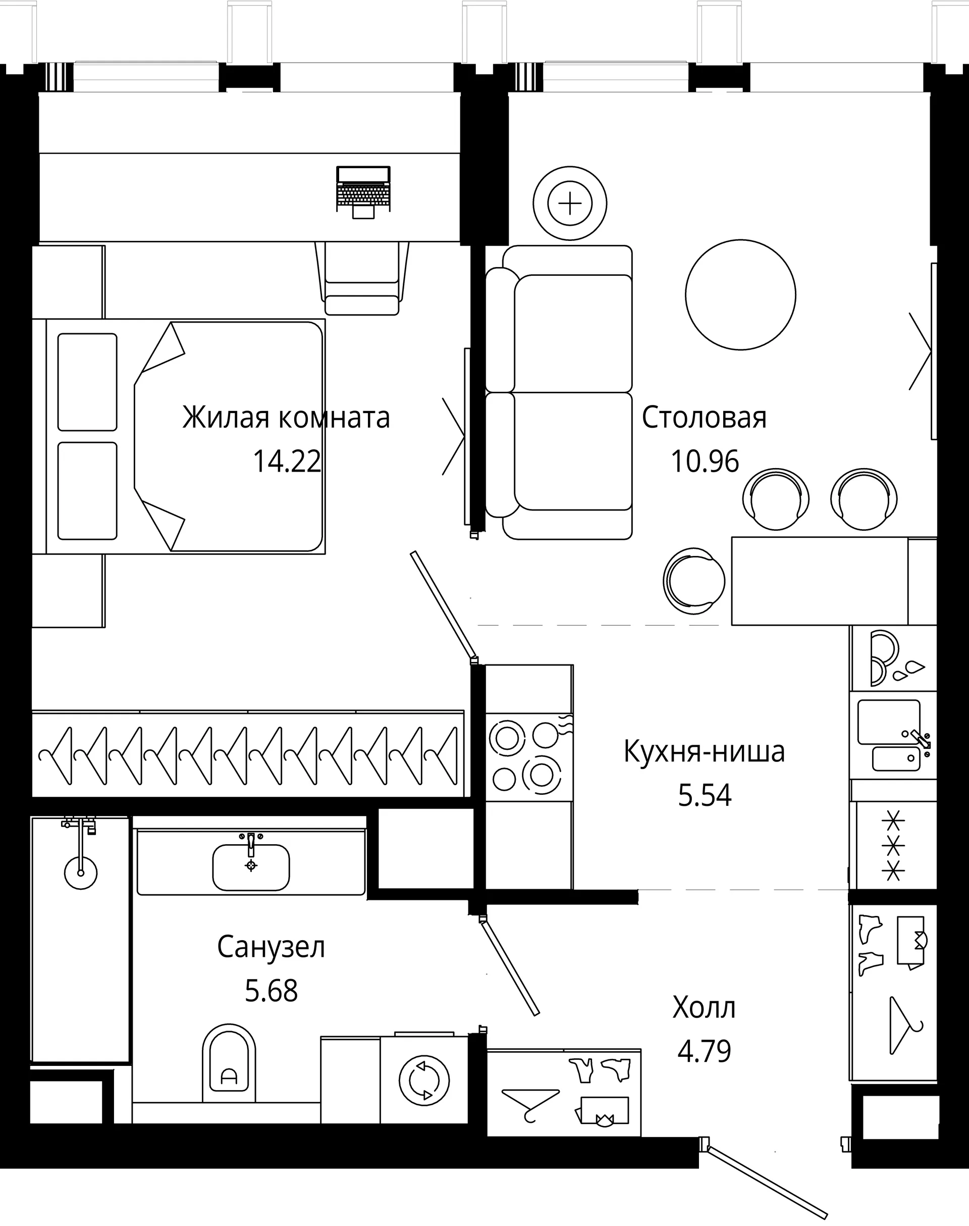 Планировка · 1-комн.