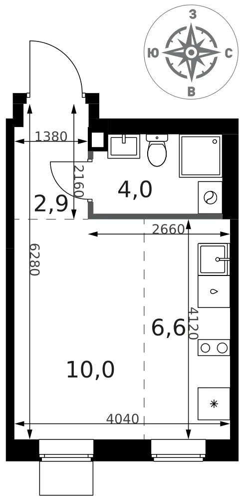 Планировка · Студия