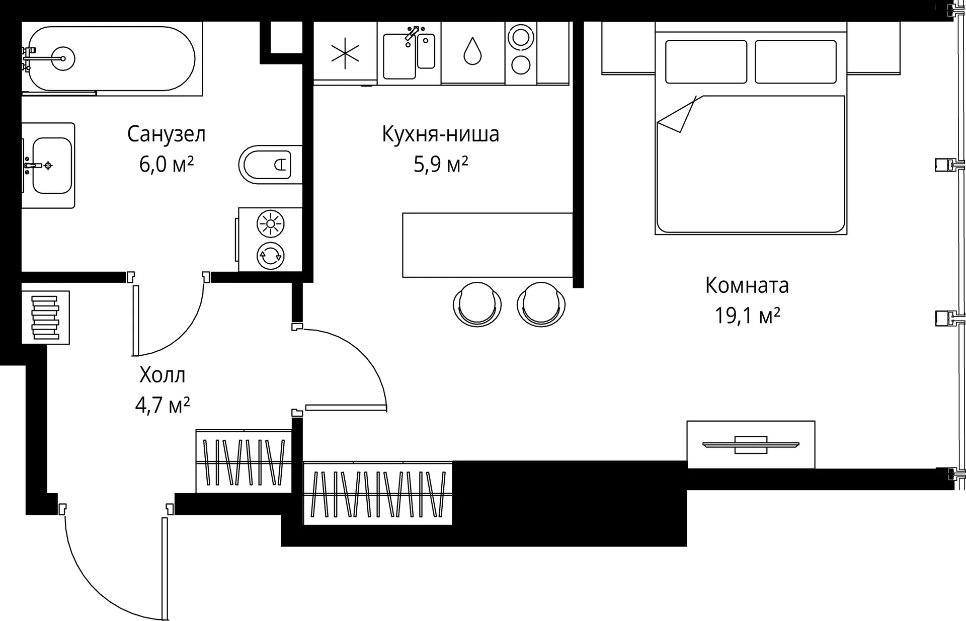 Планировка · Студия