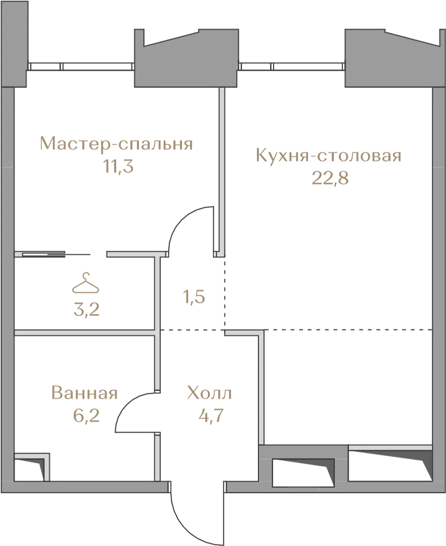 Планировка · 1-комн.