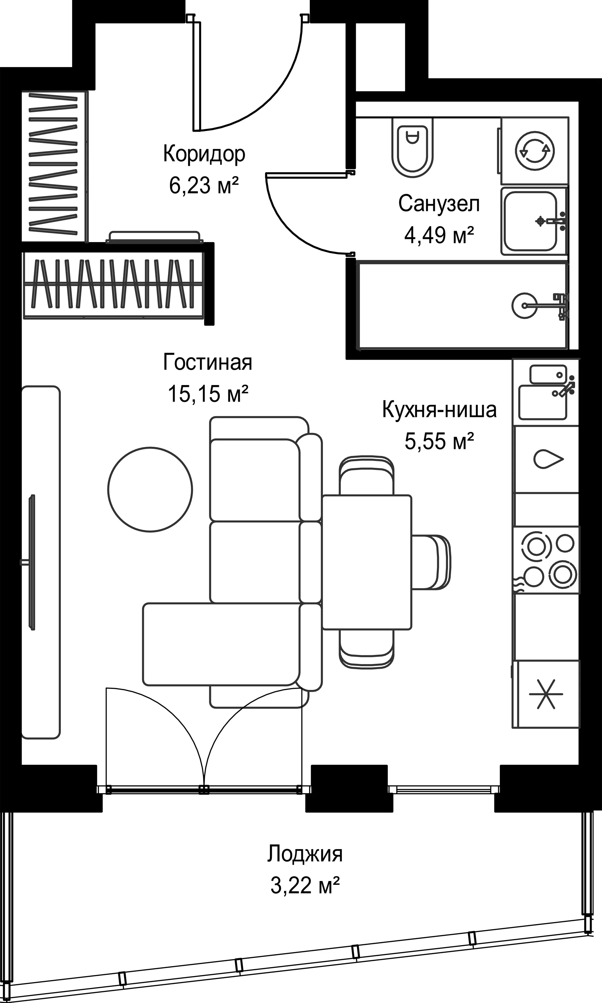 Планировка · Студия