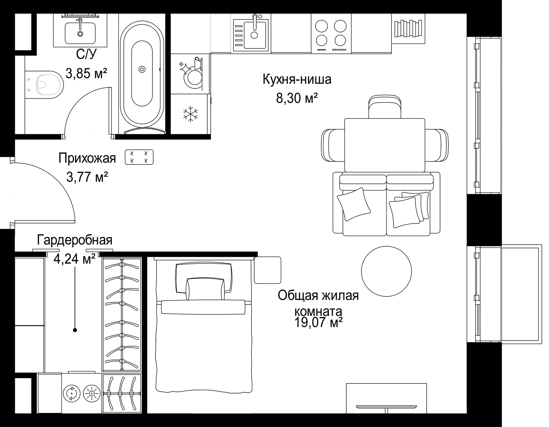 Планировка · Студия