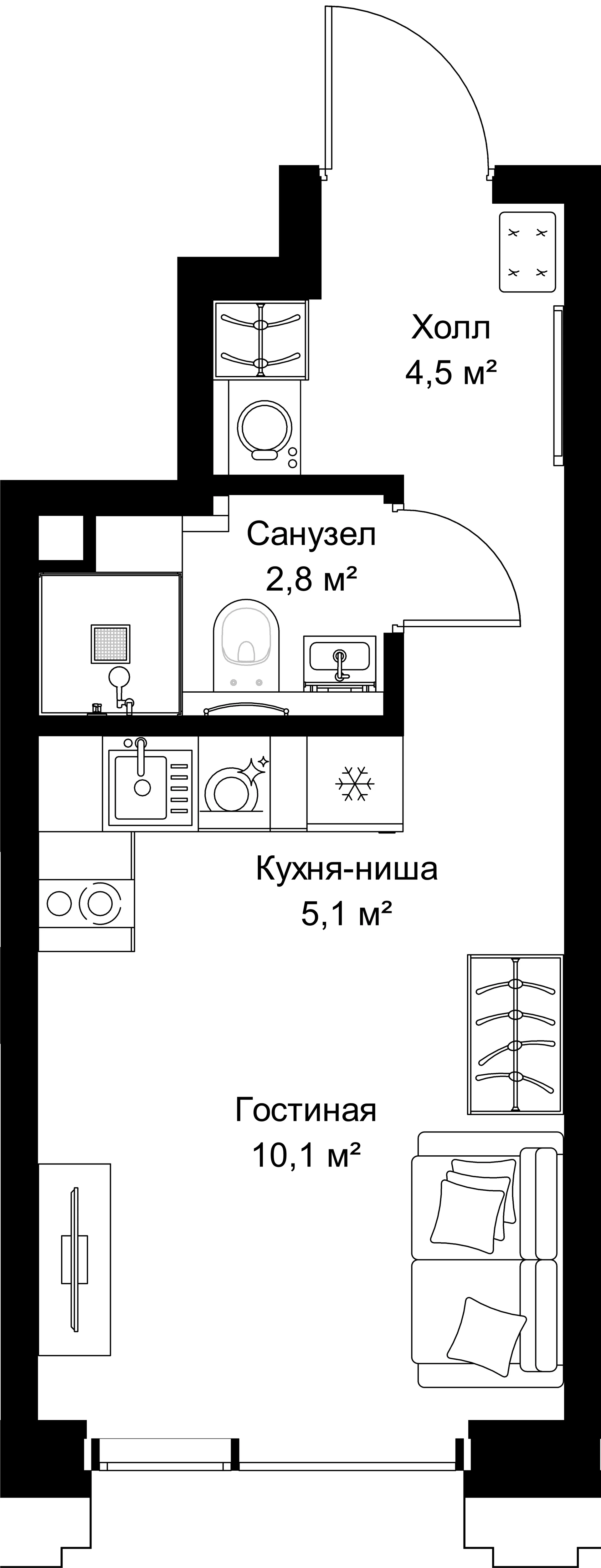 Планировка · Студия