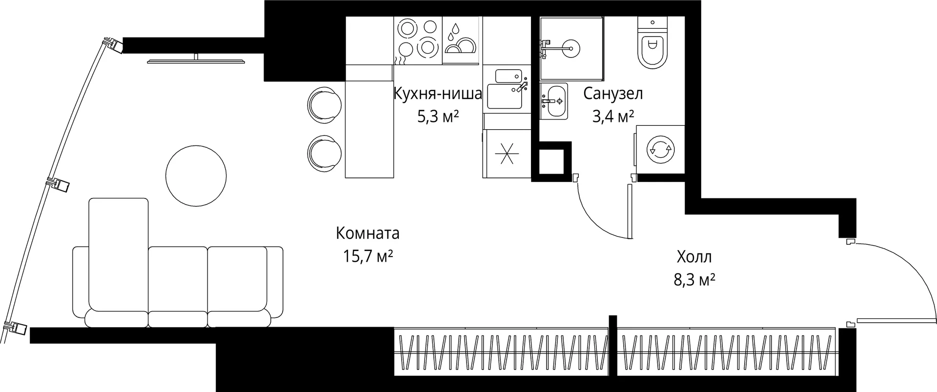 Планировка · Студия