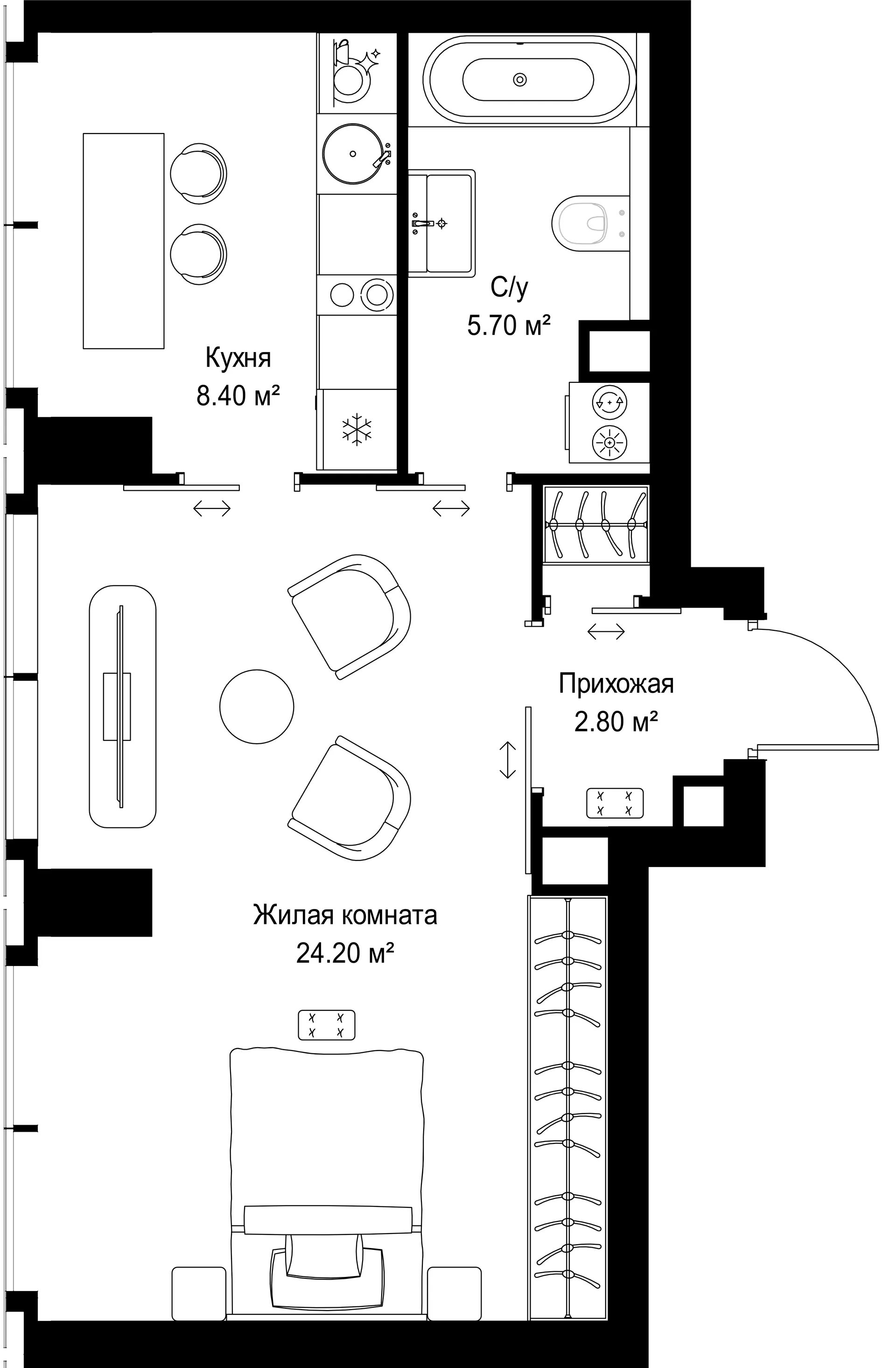 Планировка · 1-комн.