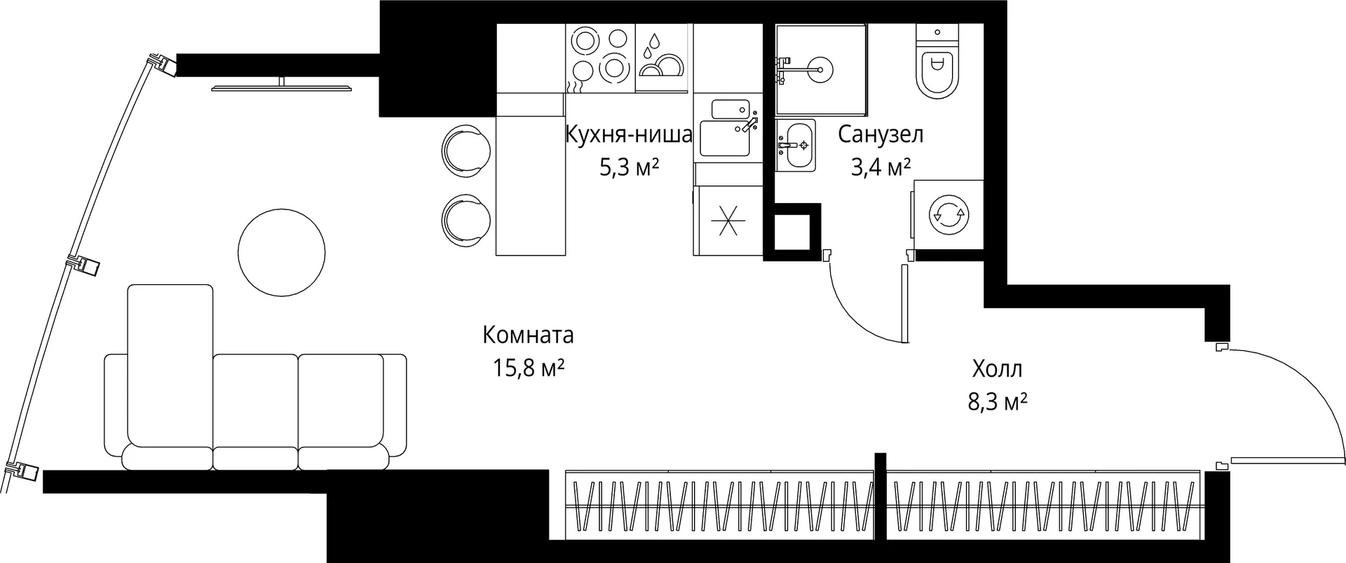 Планировка · Студия