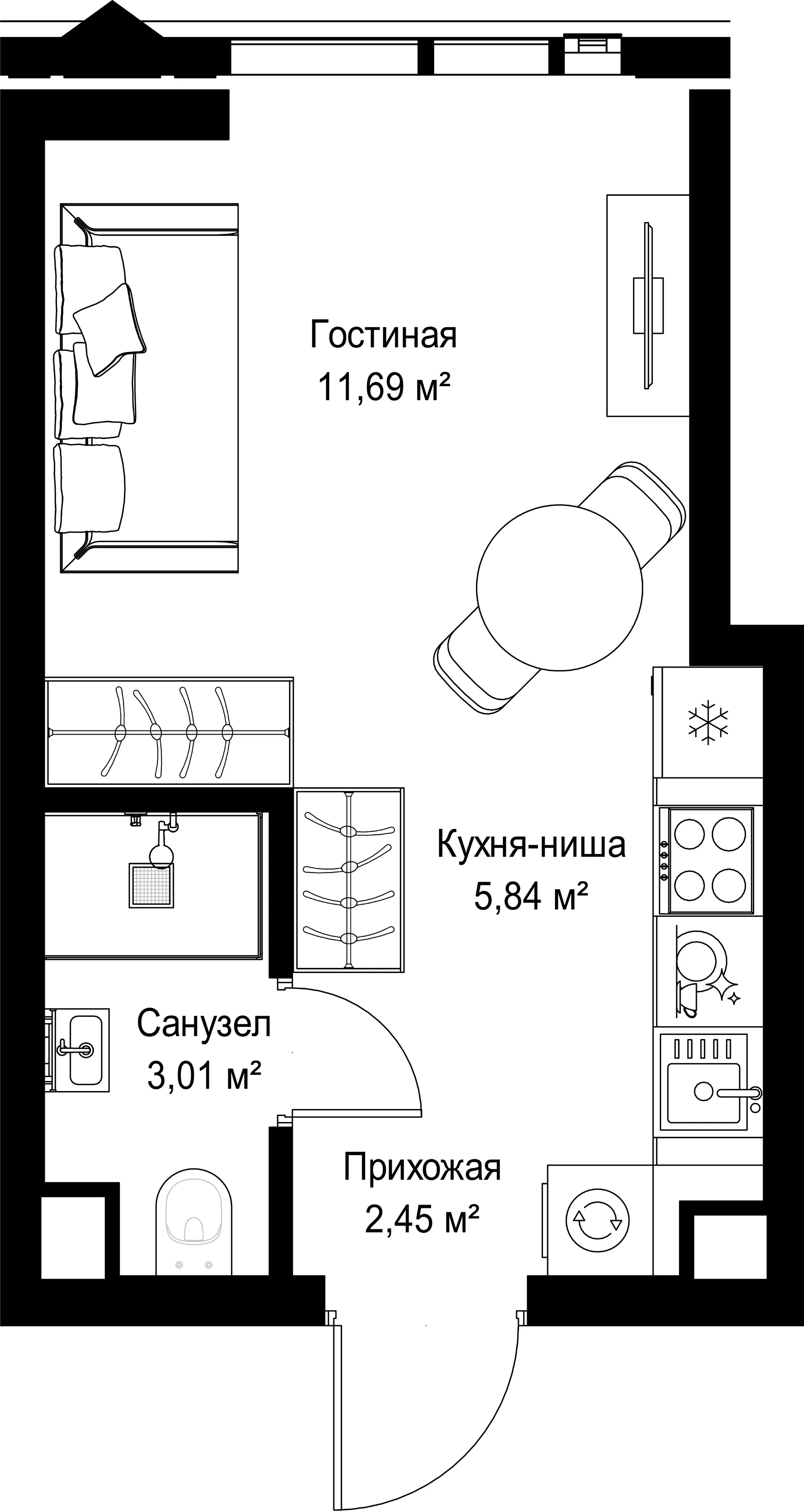 Планировка · Студия
