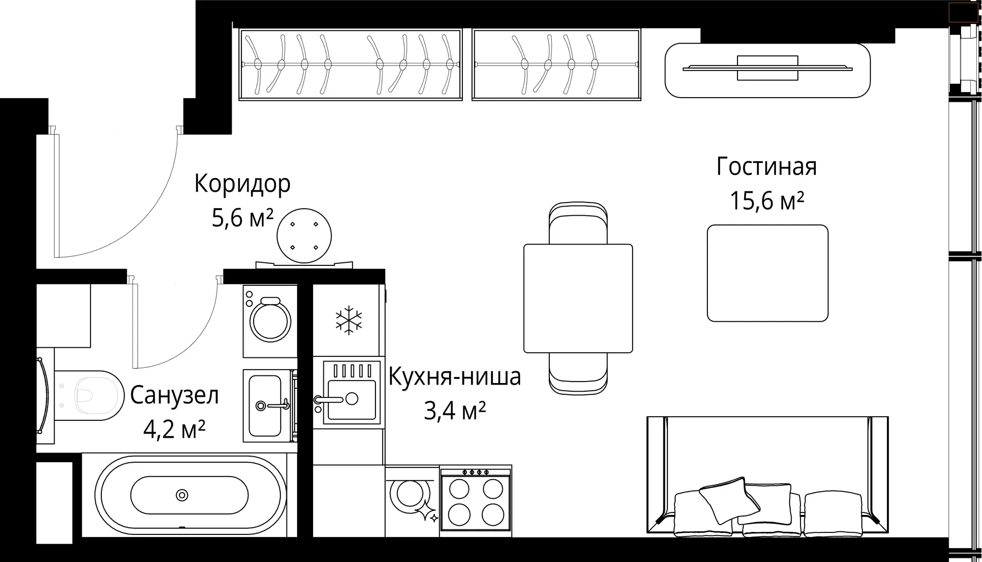 Планировка · Студия