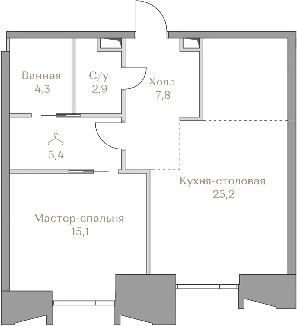 Планировка · 1-комн.