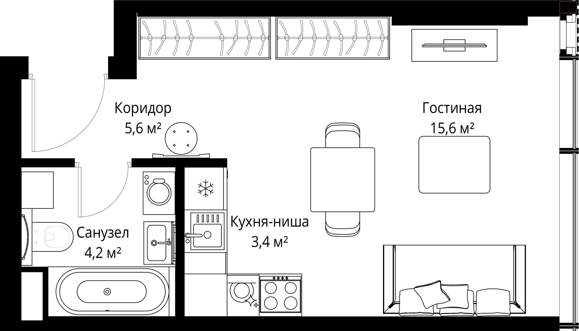 Планировка · Студия