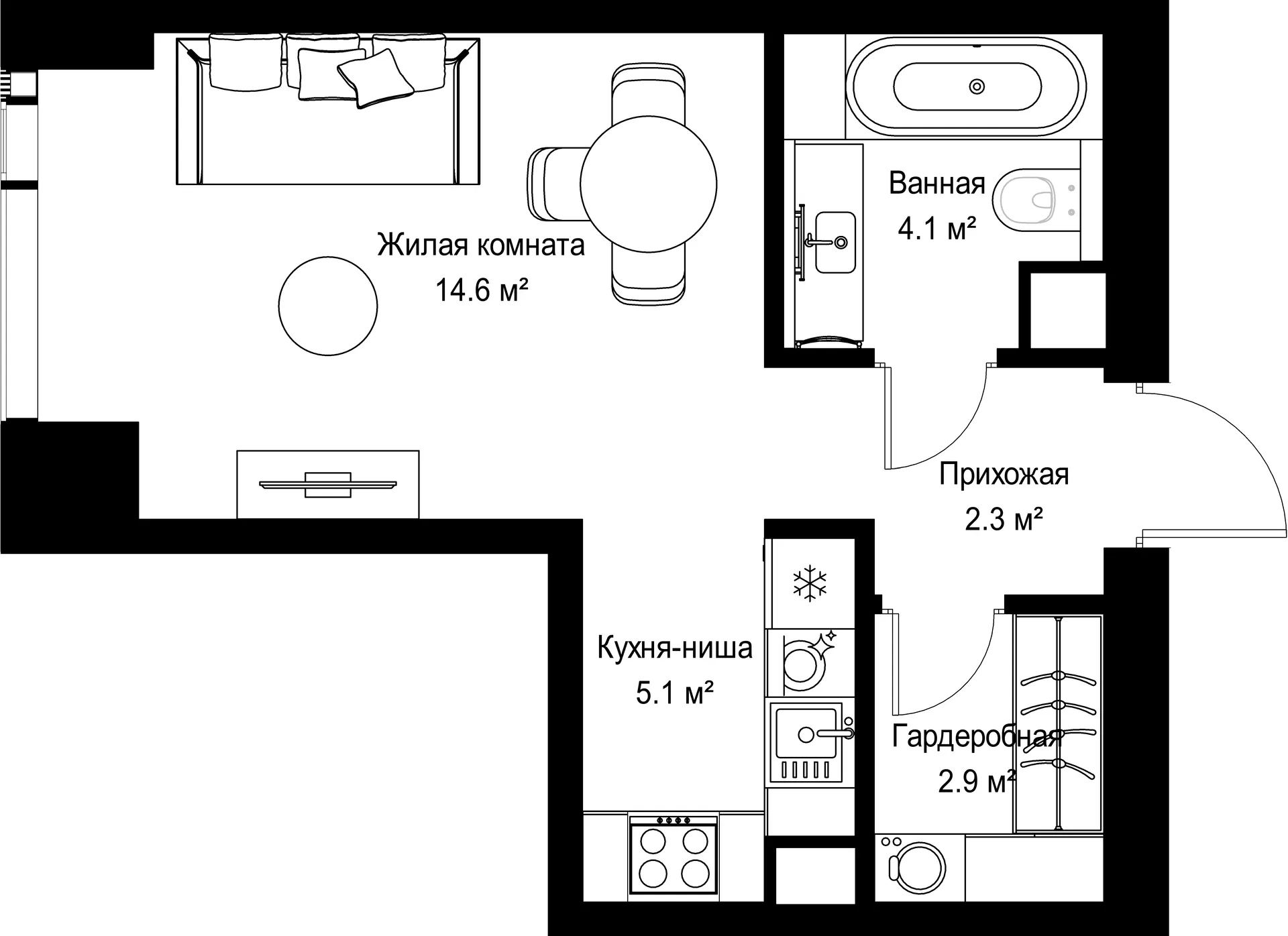 Планировка · Студия