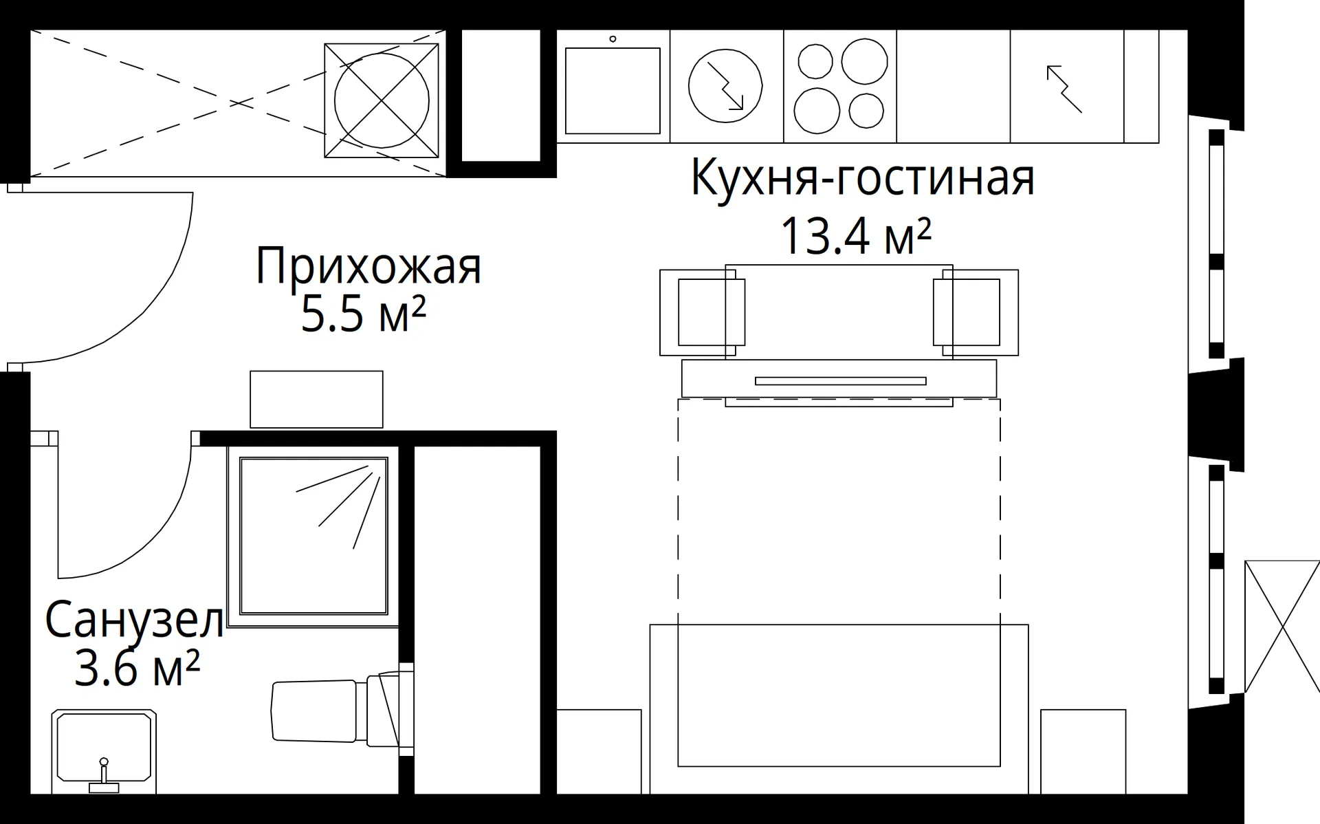 Планировка · Студия