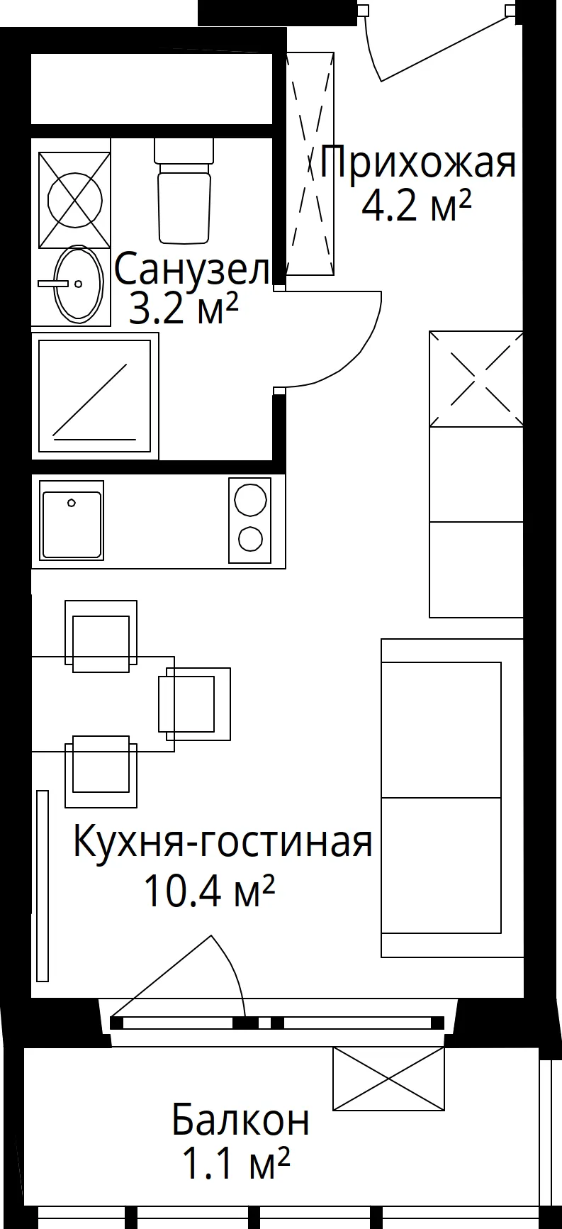 Планировка · Студия