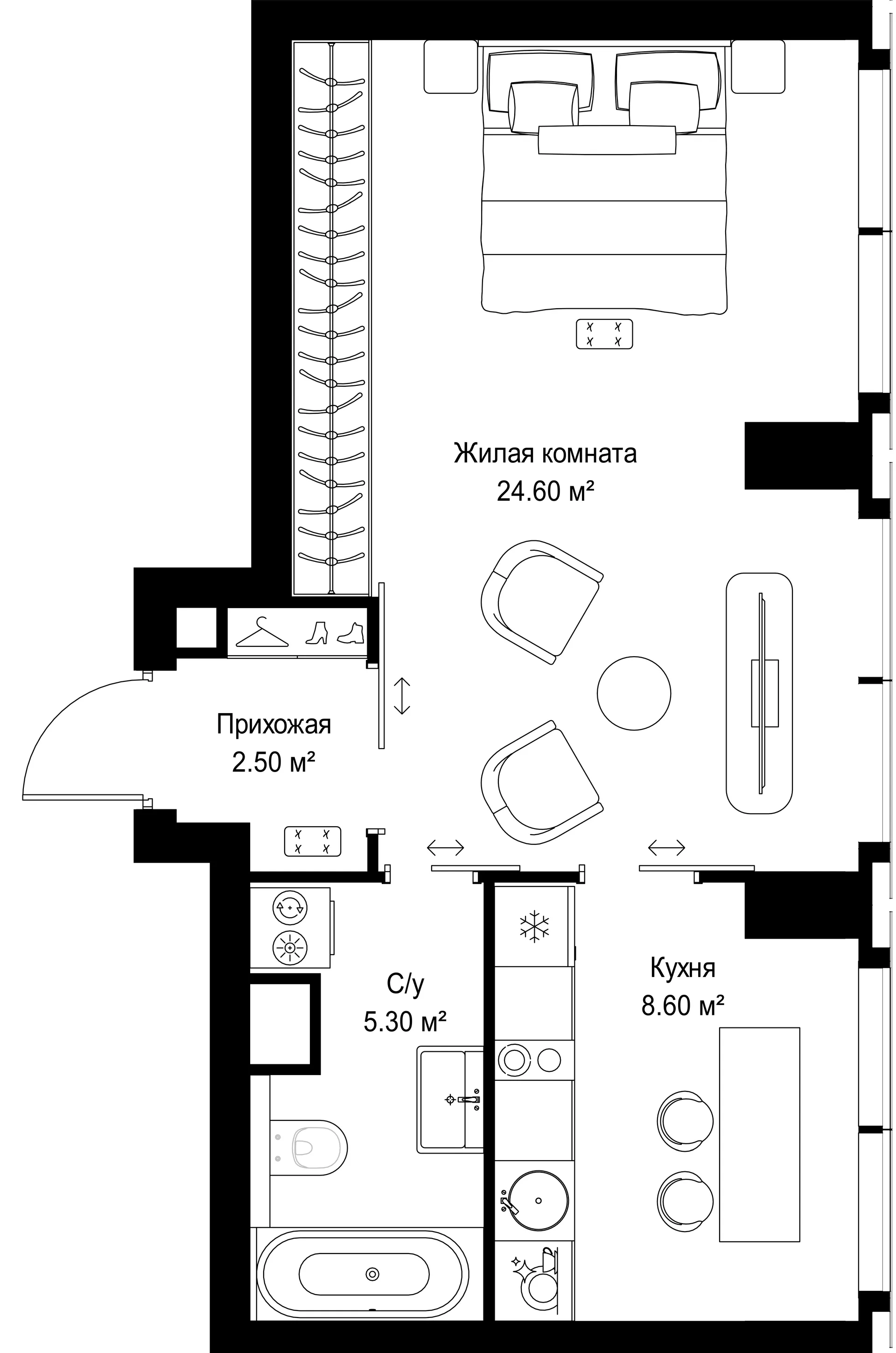 Планировка · 1-комн.