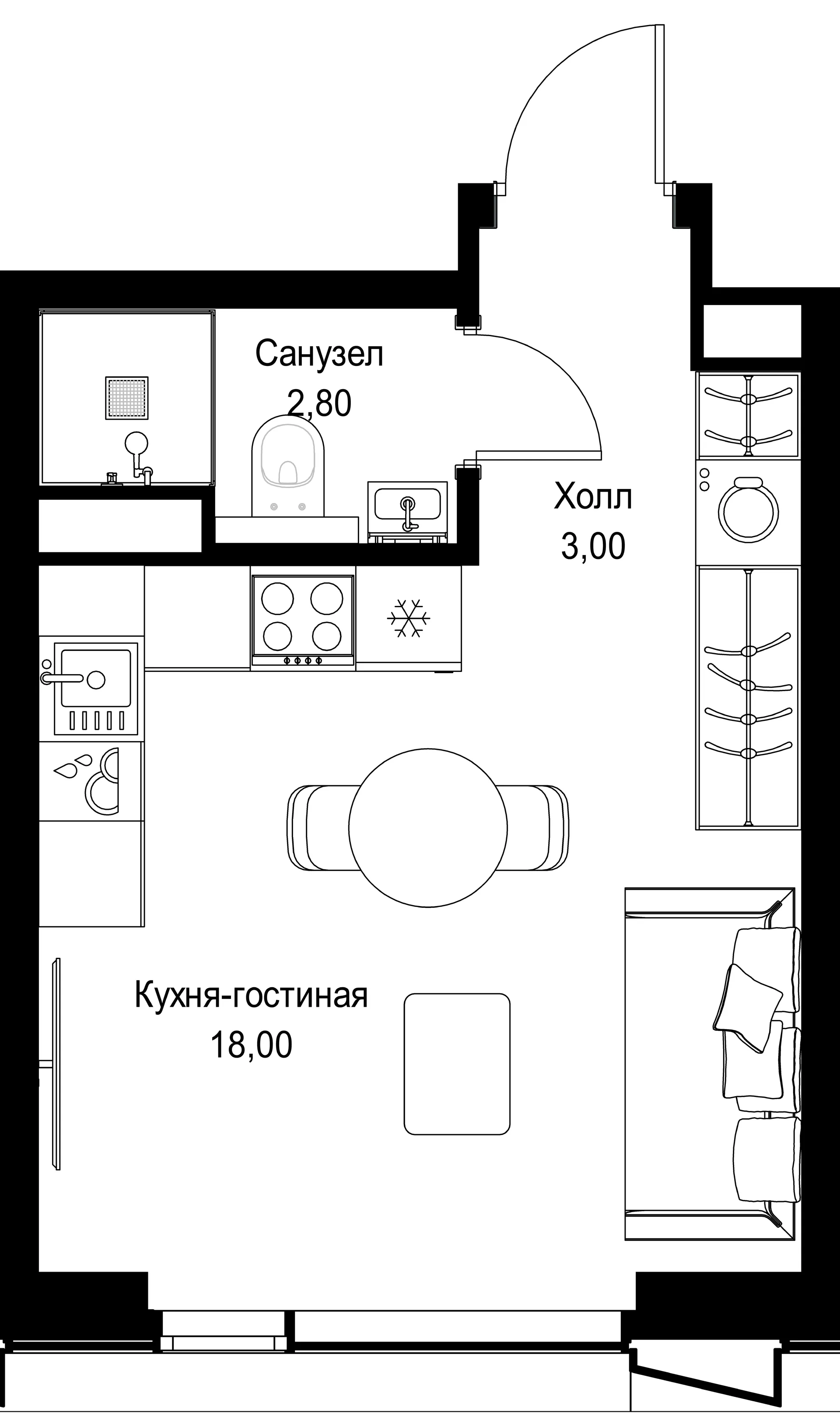 Планировка · Студия
