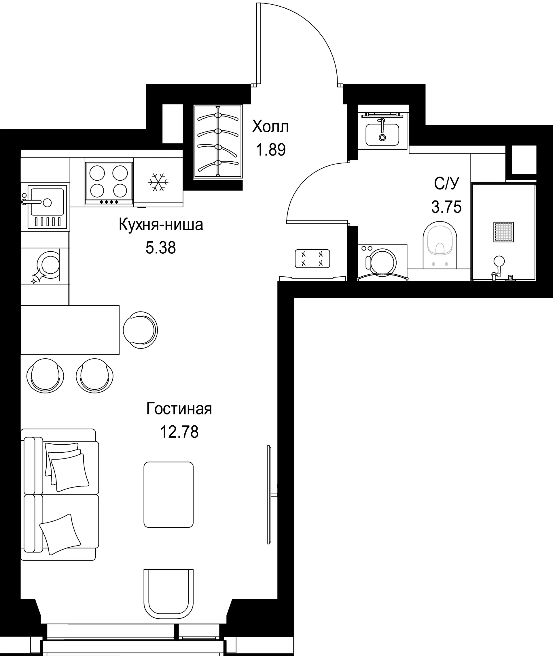 Планировка · Студия