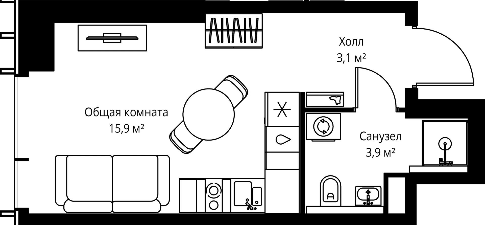 Планировка · Студия