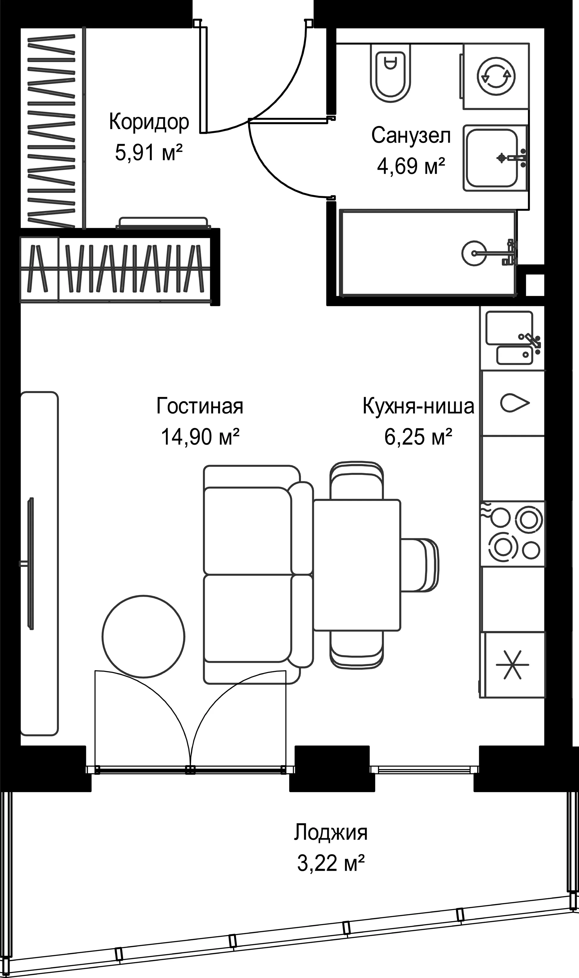 Планировка · Студия