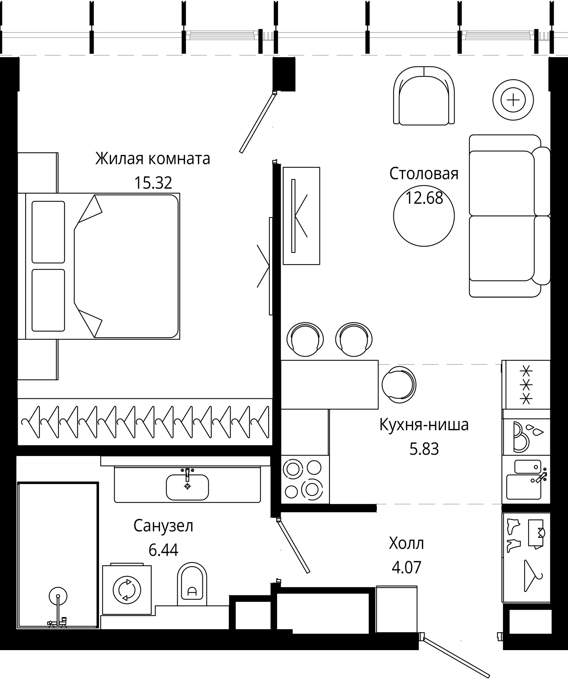 Планировка · 1-комн.