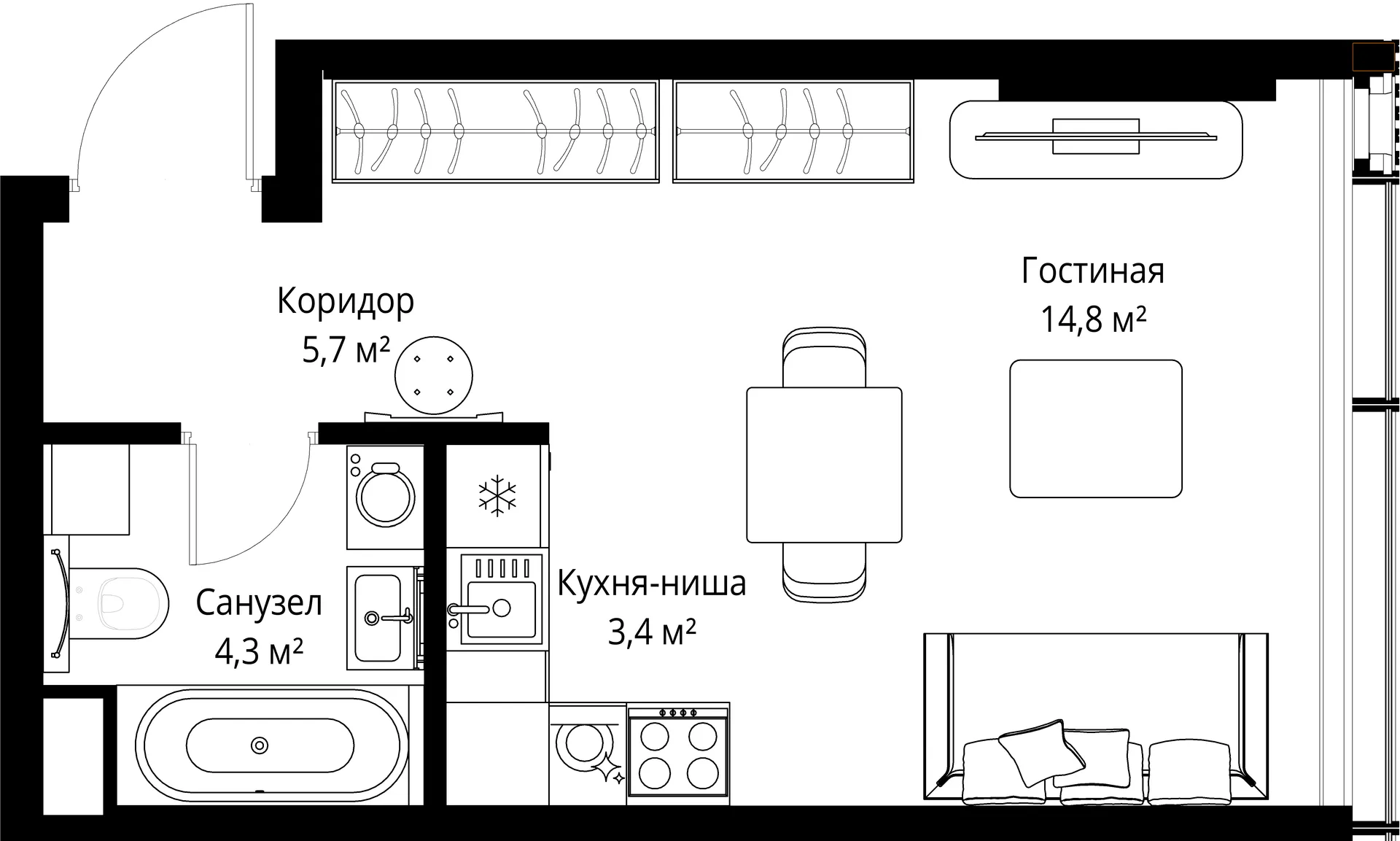 Планировка · Студия