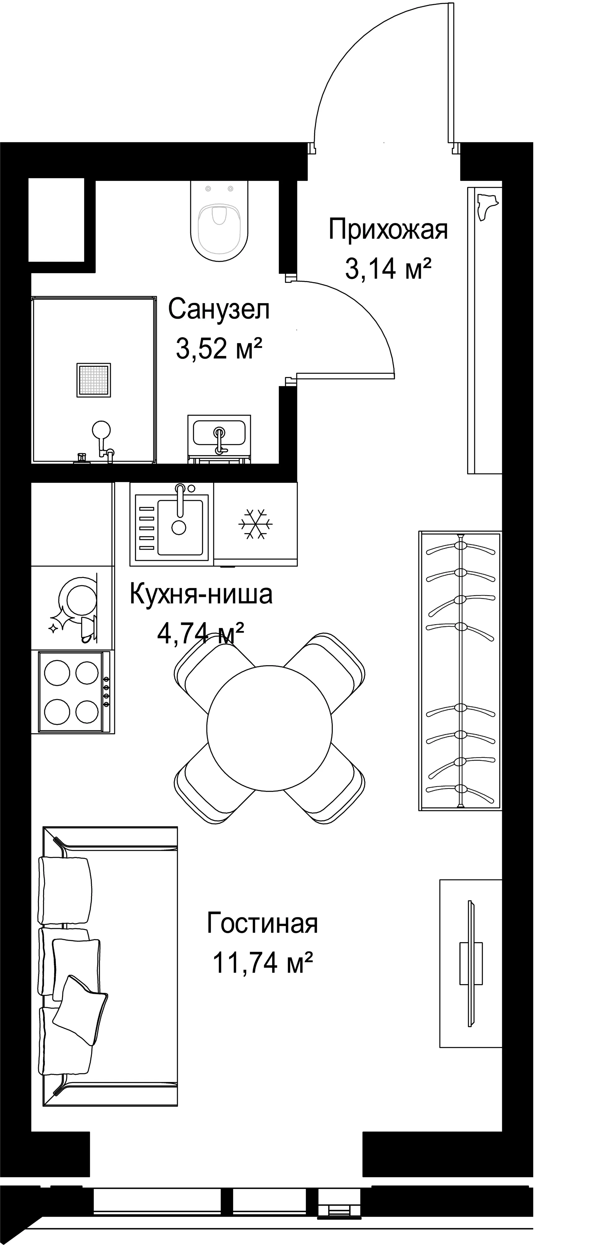 Планировка · Студия