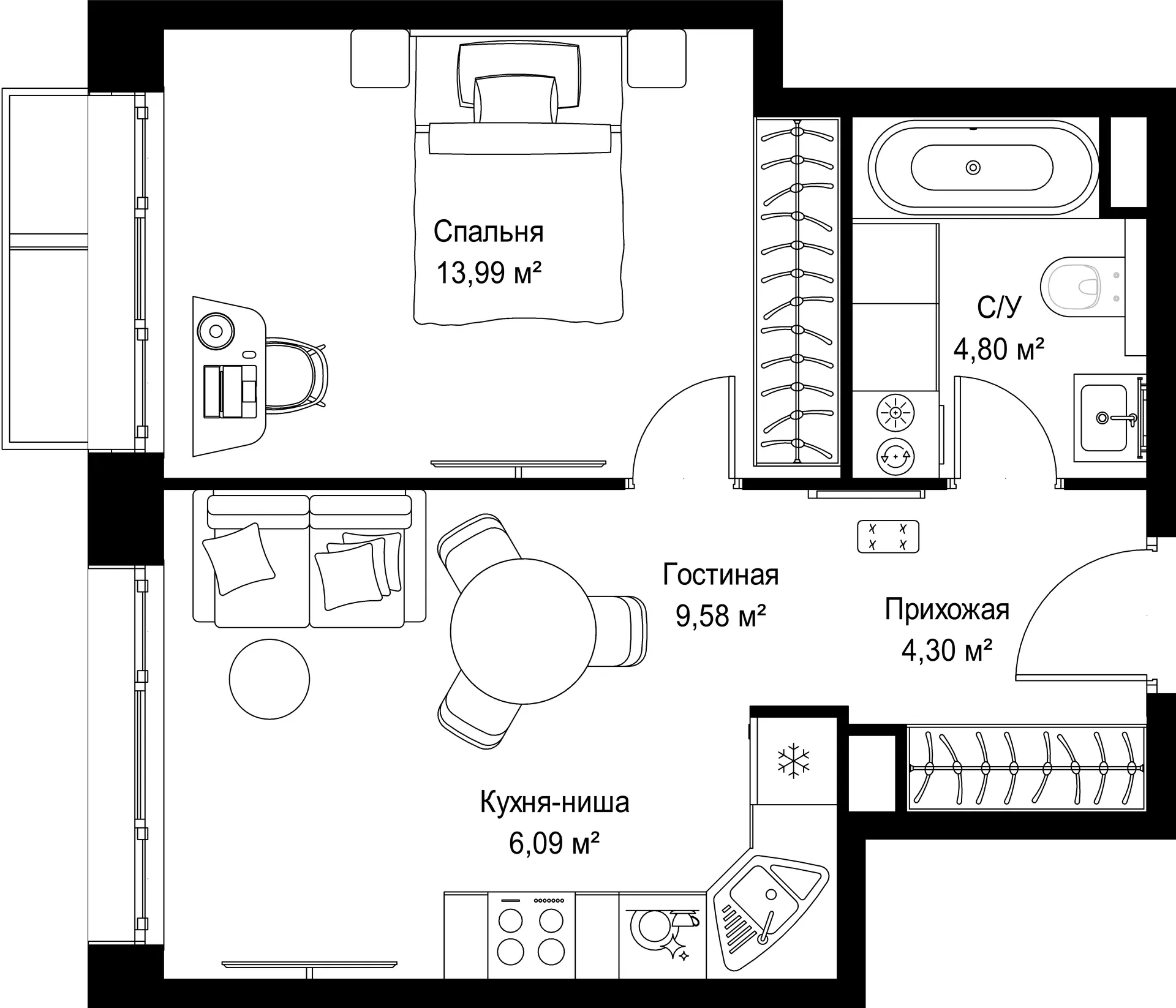 Планировка · 1-комн.