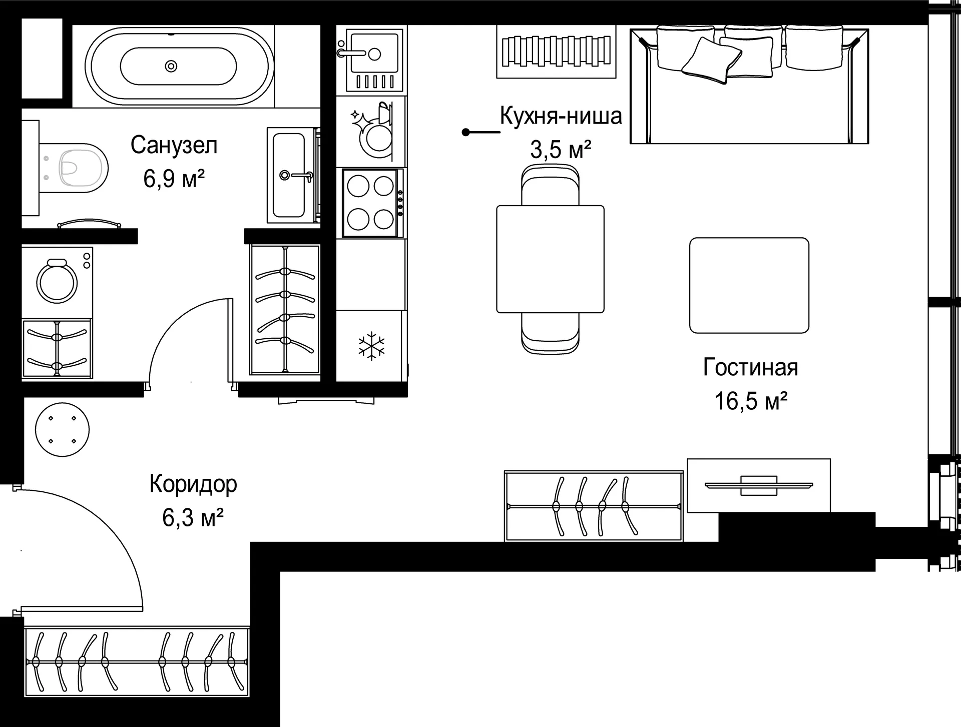 Планировка · Студия