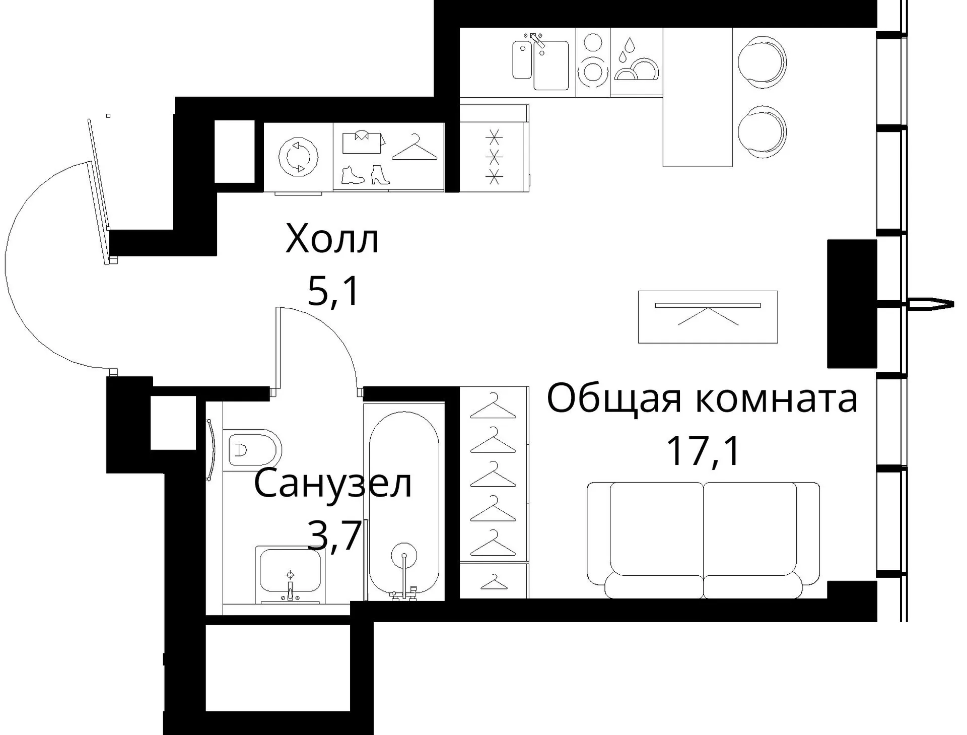 Планировка · Студия