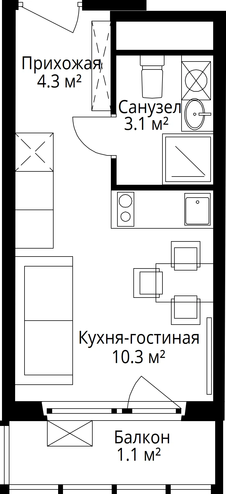 Планировка · Студия