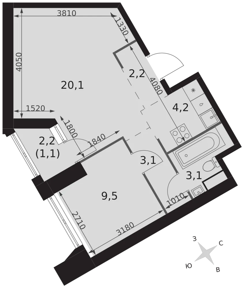 Планировка · 2E-комн.