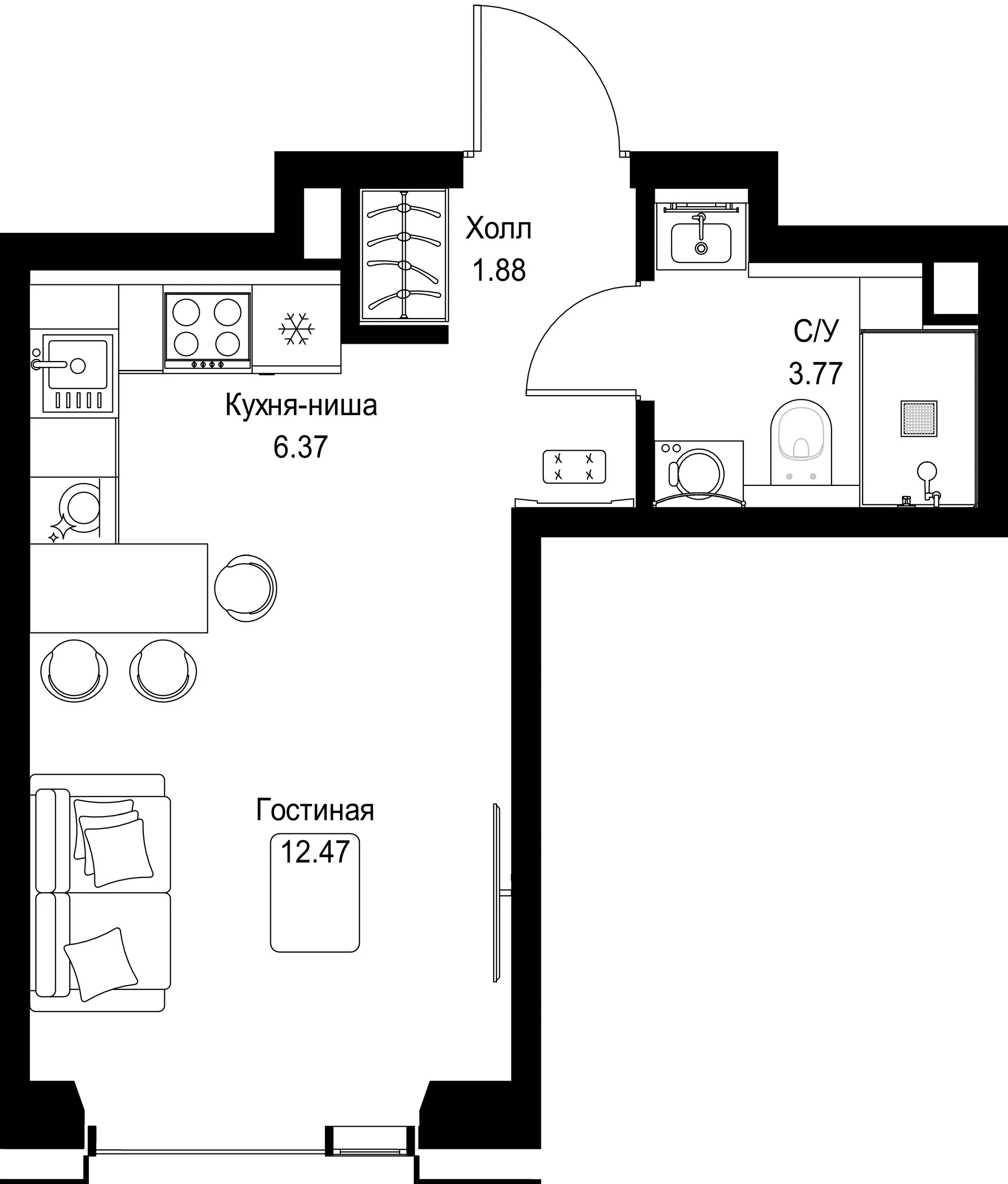Планировка · Студия