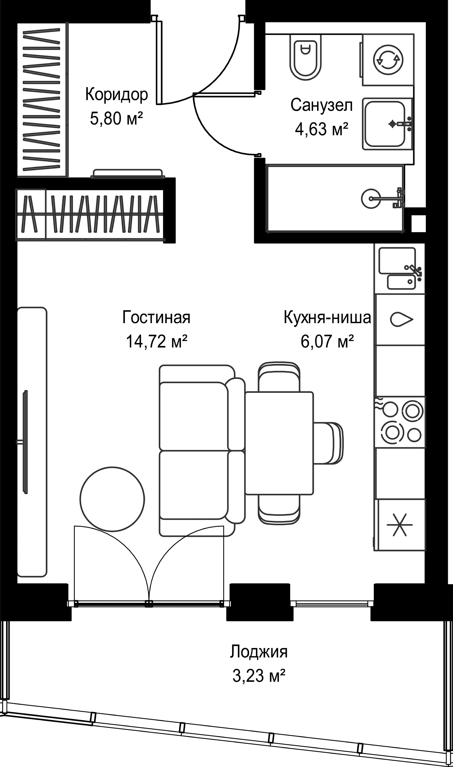 Планировка · Студия