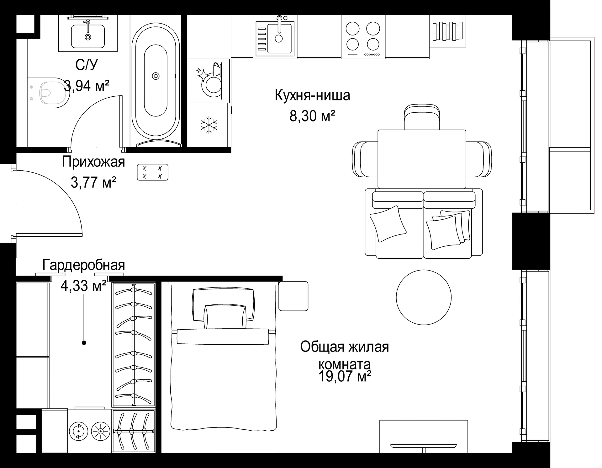 Планировка · Студия