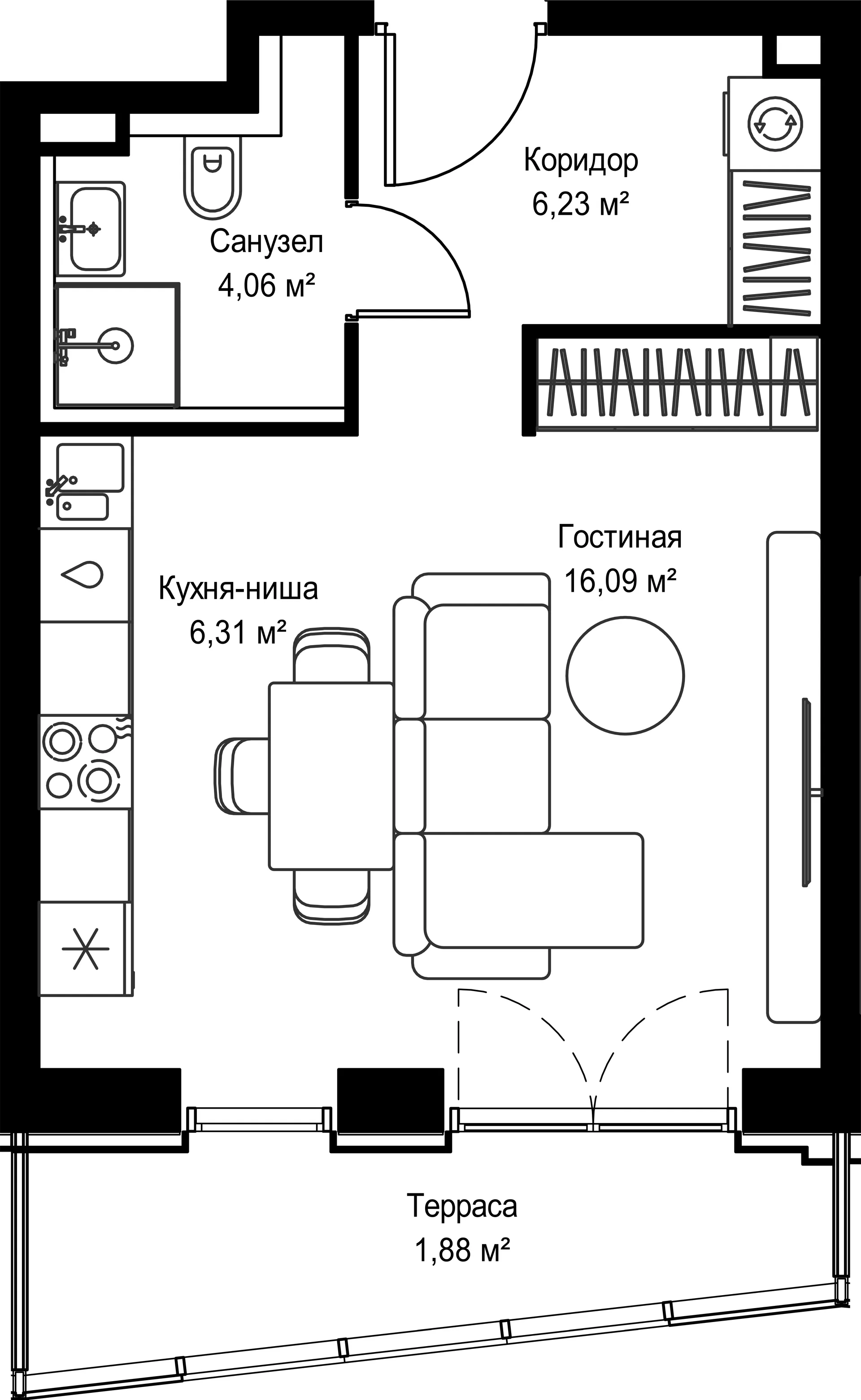 Планировка · Студия