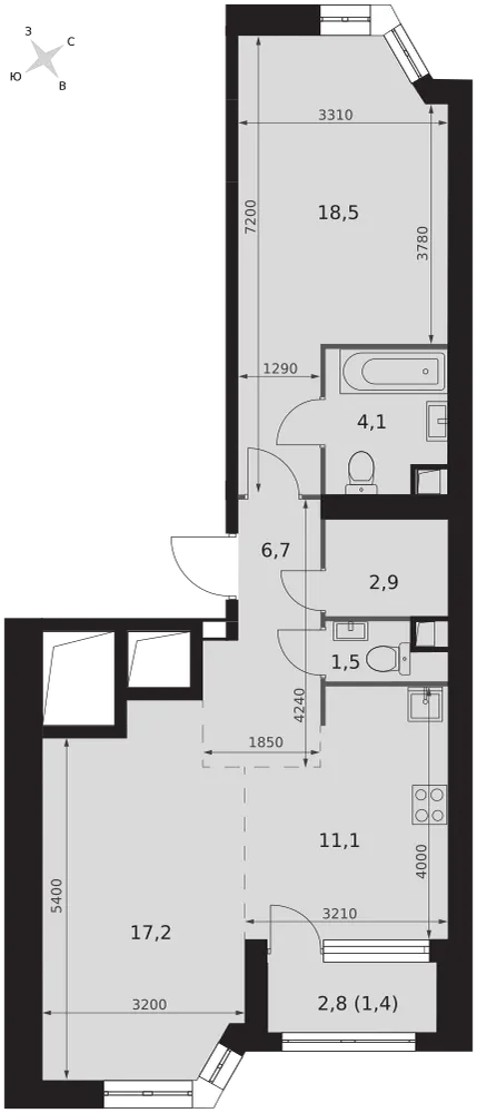 Планировка · 2E-комн.