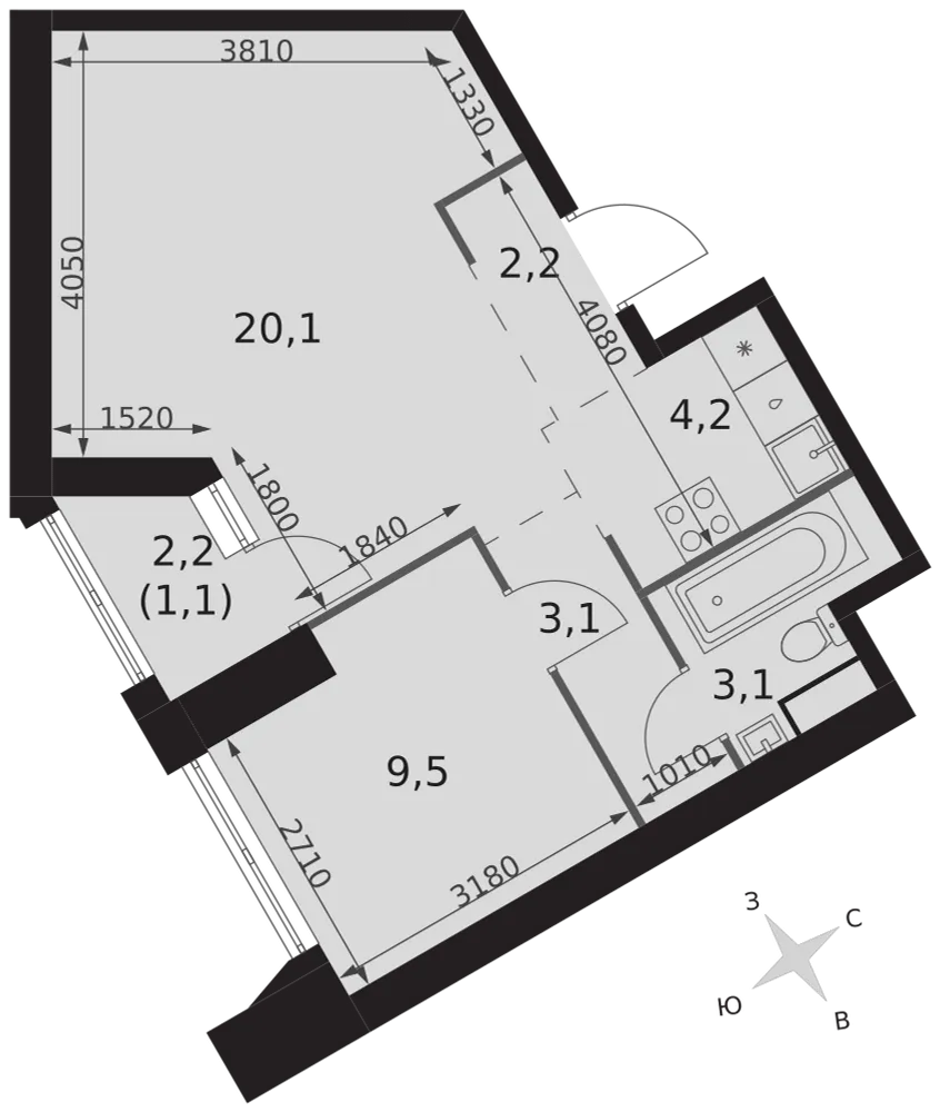 Планировка · 2E-комн.