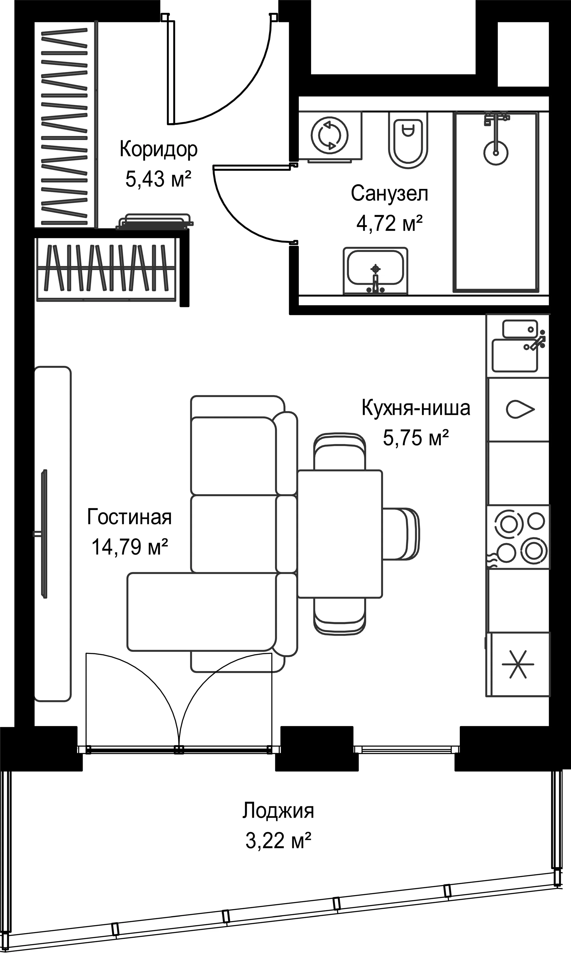 Планировка · Студия